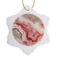 thumbnail image 1 of 3drose, Image of Trendy Luxury Orange Red Quartz and Gray Gemstone Agate Geode, 3 inch Snowflake Porcelain Ornament, 1 of 7