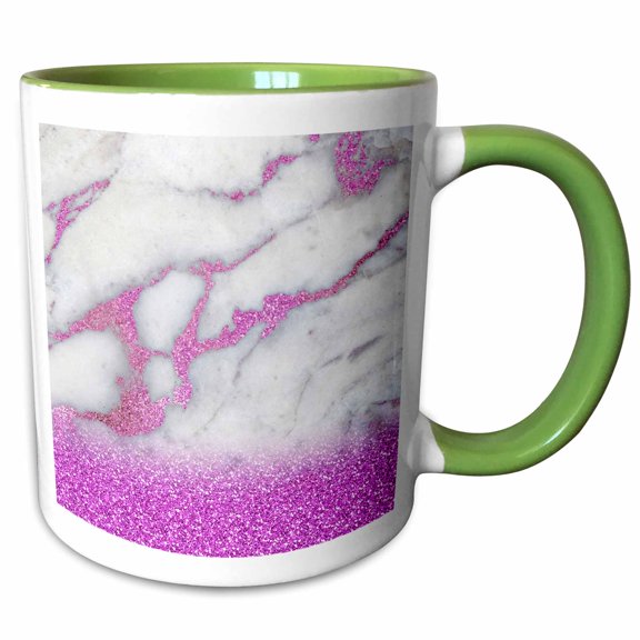 3drose, Image of Trendy Purple Ultra-violet Agate Geode Rock Quartz, 11oz Two-tone Green Mug