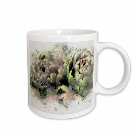 3drose, Image of Watercolor Artichoke Art, 15oz Mug