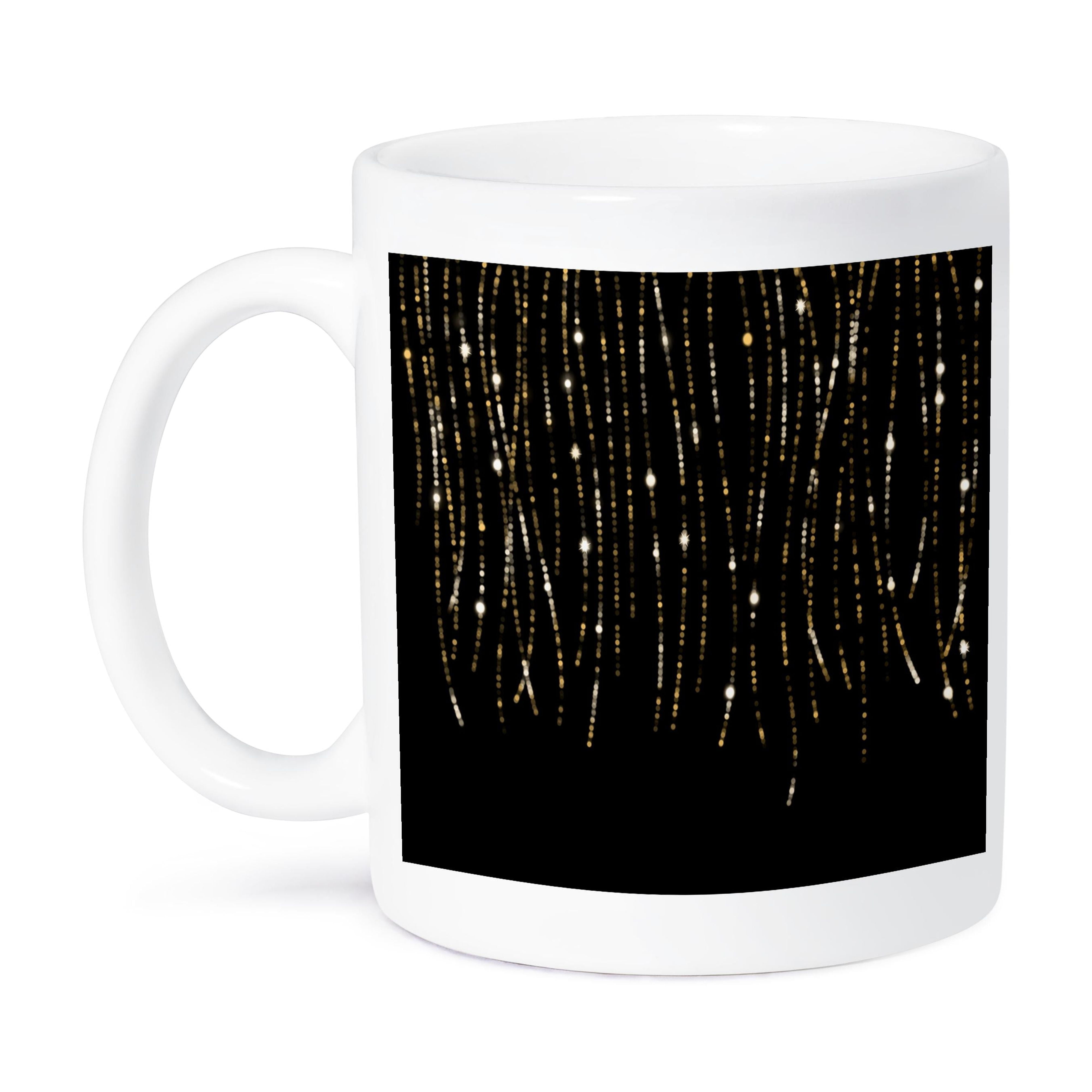 3dRose, Image of Waving Gold Vertical String Lights On A Black ...