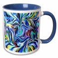 thumbnail image 1 of 3drose, Image of Wavy Colorful Metallic Ribbons, 11oz Two-tone Blue Mug, 1 of 6