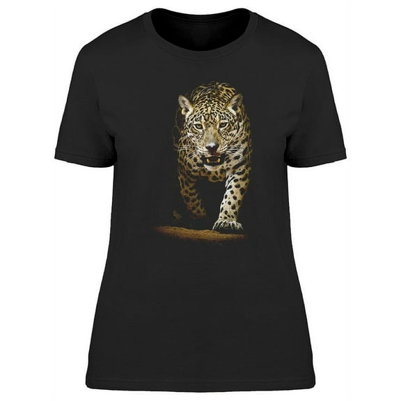 Image. Serious Leopard Walking T-Shirt Women -Image by Shutterstock, Female Large