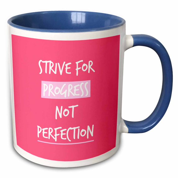 Image Strive For Progress Not Perfection Quote 11oz Two-Tone Blue Mug mug-305092-6