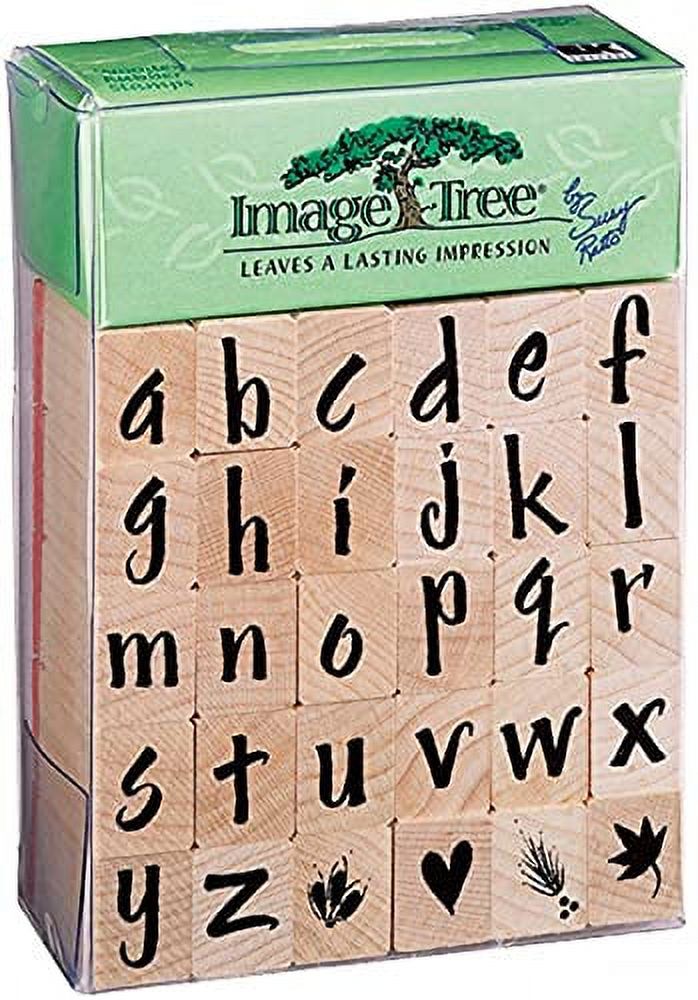 Image Tree Handle Rubber Stamp Set-Susy Ratto Brush Letter Alphabet/Lower - image 1 of 1