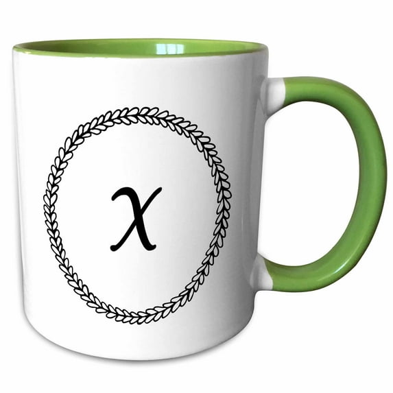 Image of Doodly X Monogram 15oz Two-Tone Green Mug mug-305209-12