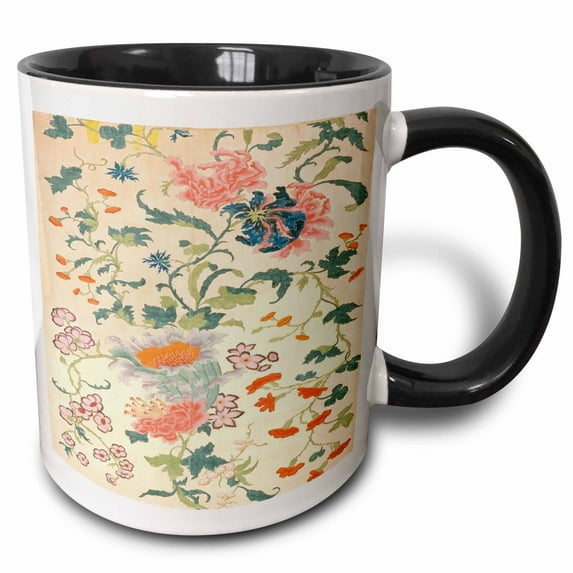 Image of English Vintage Floral Wall Hanging 15oz Two-Tone Black Mug mug-302029-9