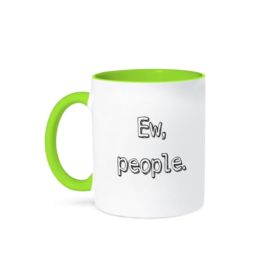 3dRose, Image of Ew People Quote, 15oz Two-Tone Green Mug