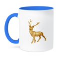 thumbnail image 1 of 3dRose, Image of Gold Glittery Deer With Horns, 11oz Two-Tone Blue Mug, 1 of 3