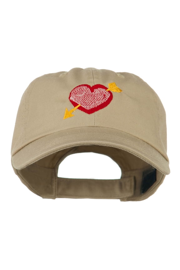 Image of Heart Arrow Embroidered Cap - Khaki OSFM