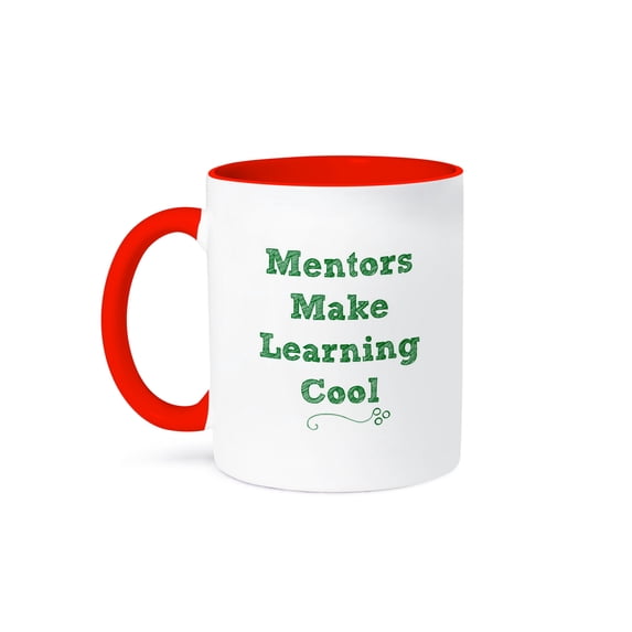 3dRose, Image of Mentors Make Learning Cool, 11oz Two-Tone Red Mug