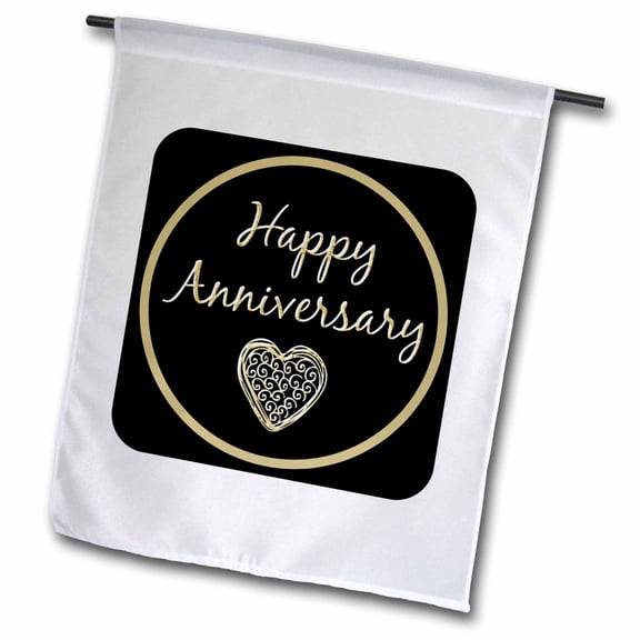 3dRose, Image of Quote Happy Anniversary with Heart, 12 x 18 inch Garden Flag