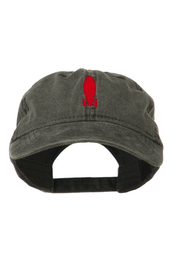 Image of Rocket Embroidered Washed Cap - Black OSFM