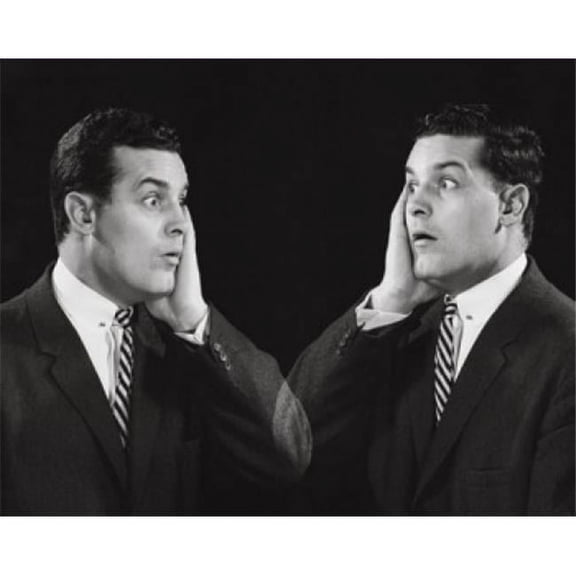 Images of a Businessman with Surprised Facial Expressions Poster Print - 18 x 24 in.