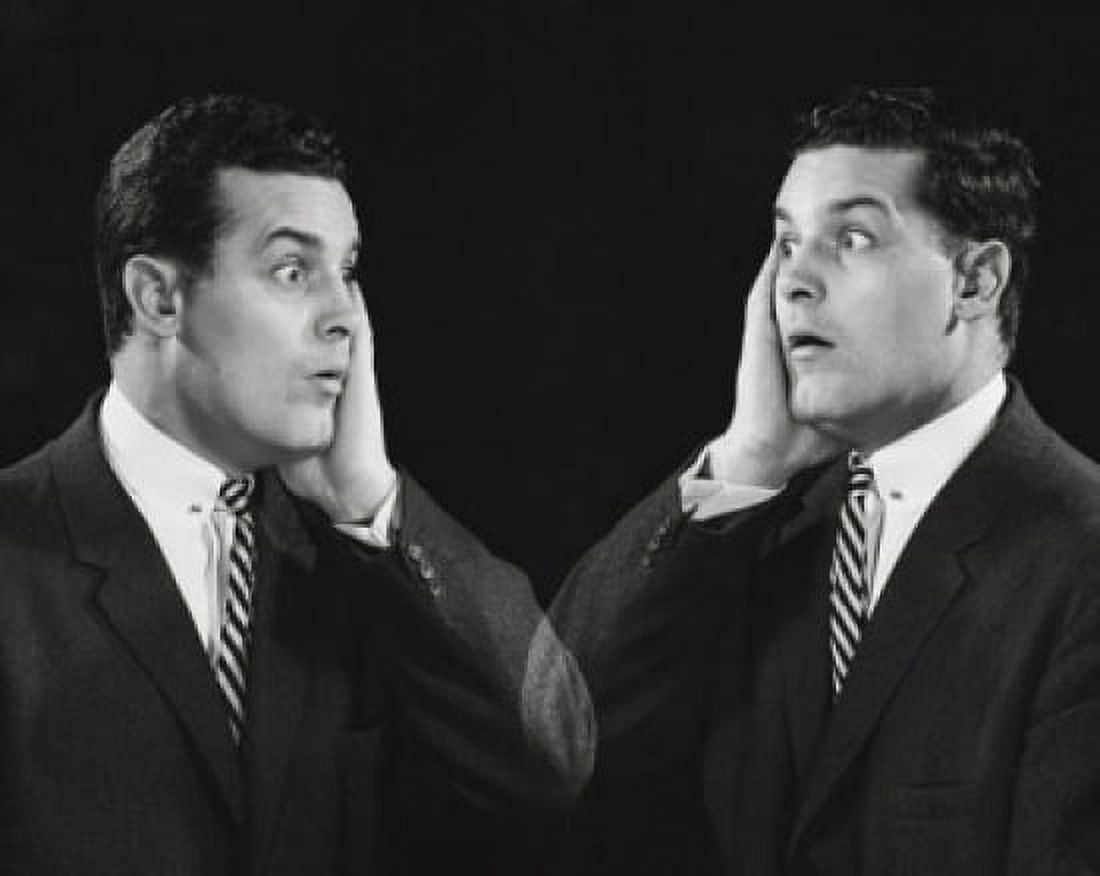 Images of a businessman with surprised facial expressions Canvas Art - (18 x 24)