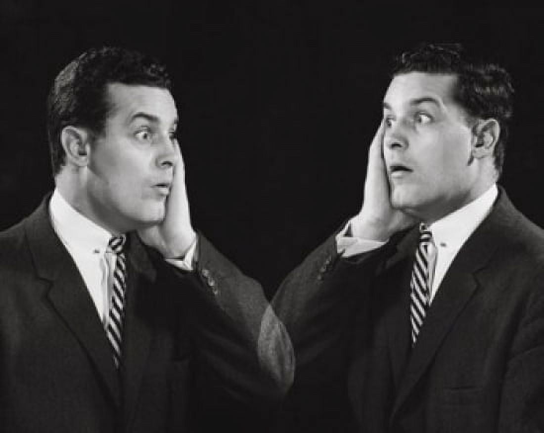Images of a businessman with surprised facial expressions Canvas Art - (24 x 36)