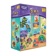 Imagimake 5 in 1 Awesome Craft Kit for Kids 5+ Years - DIY Creative Activity Kit | Stamp Art Set | Paper Quilling Kit | 3D Puzzles | 3D Paper Craft | Mess-Free Paint Dino Stickers