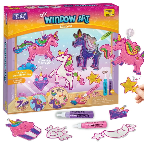 Imagimake Window Art Unicorn | DIY Suncatcher Kit | Arts & Crafts for Kids | Gifts for Girls 5+