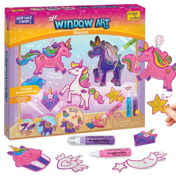 Imagimake Window Art Unicorn | DIY Suncatcher Kit | Arts & Crafts for Kids | Gifts for Girls 5+