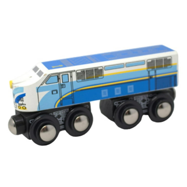 Blue wooden train hotsell