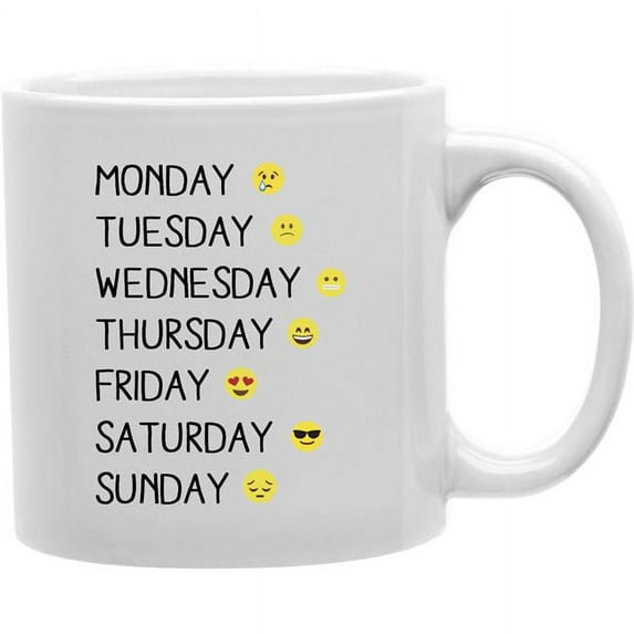 Imaginarium Goods Weekemoji - Monday, Tuesday, Wednesday, Thursday, Friday, Saturday, Sunday Mug