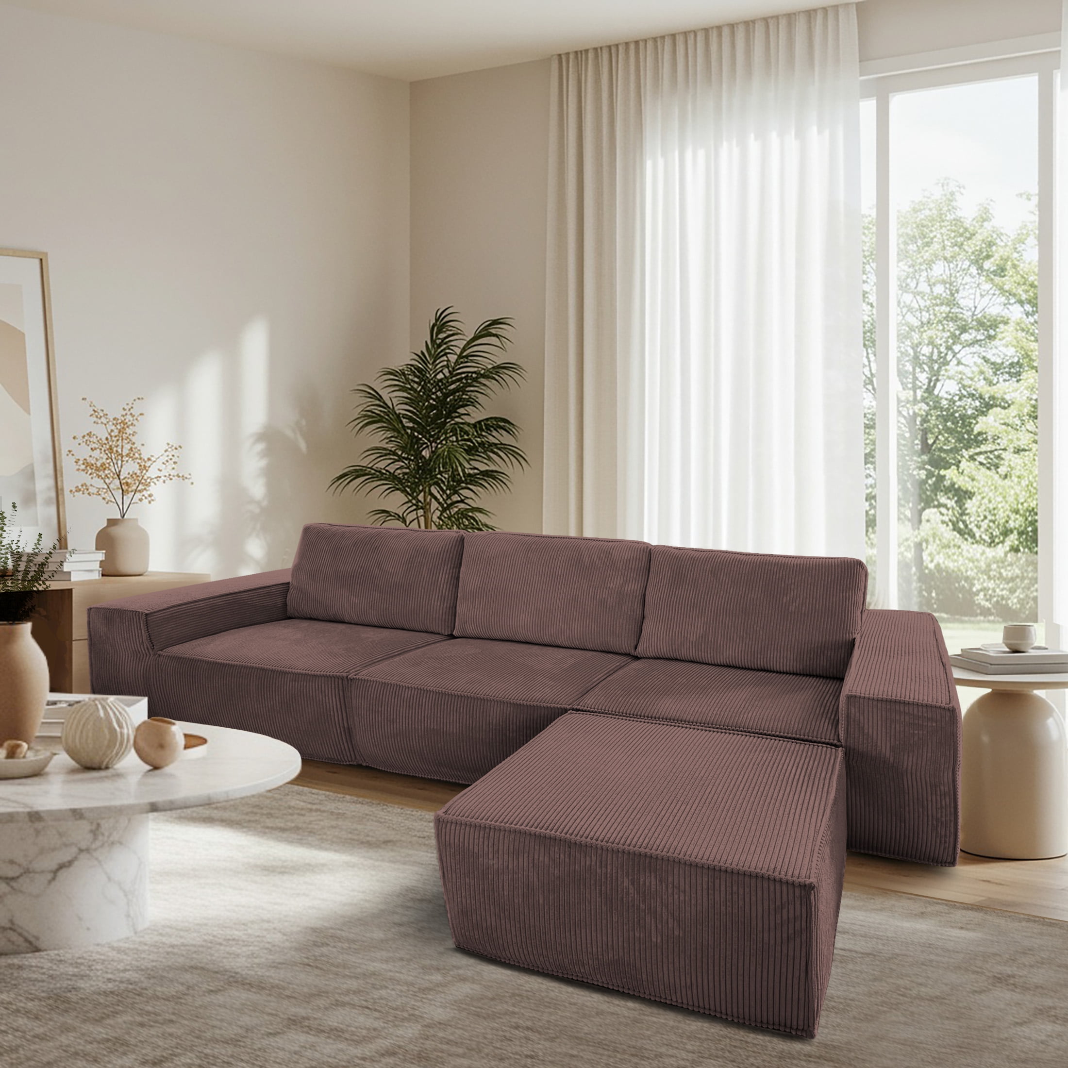 Imaginarium® Home 4-Piece Sectional Sofa Modular Couch-in-a-Box, Chocolate