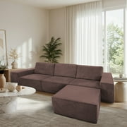 Imaginarium  Home 4-Piece Sectional Sofa Modular Couch-in-a-Box, Chocolate