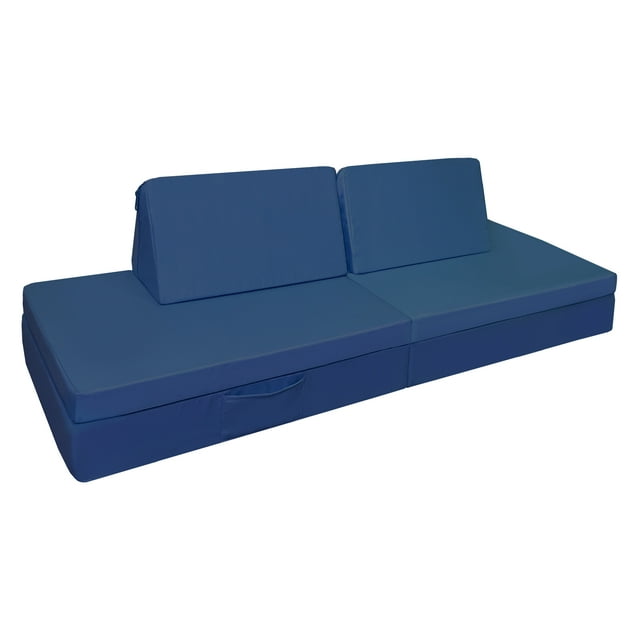 Imaginarium Kids and Toddler Play Couch, Small, Navy Blue, 15 in. x 16 in. x 48 in.