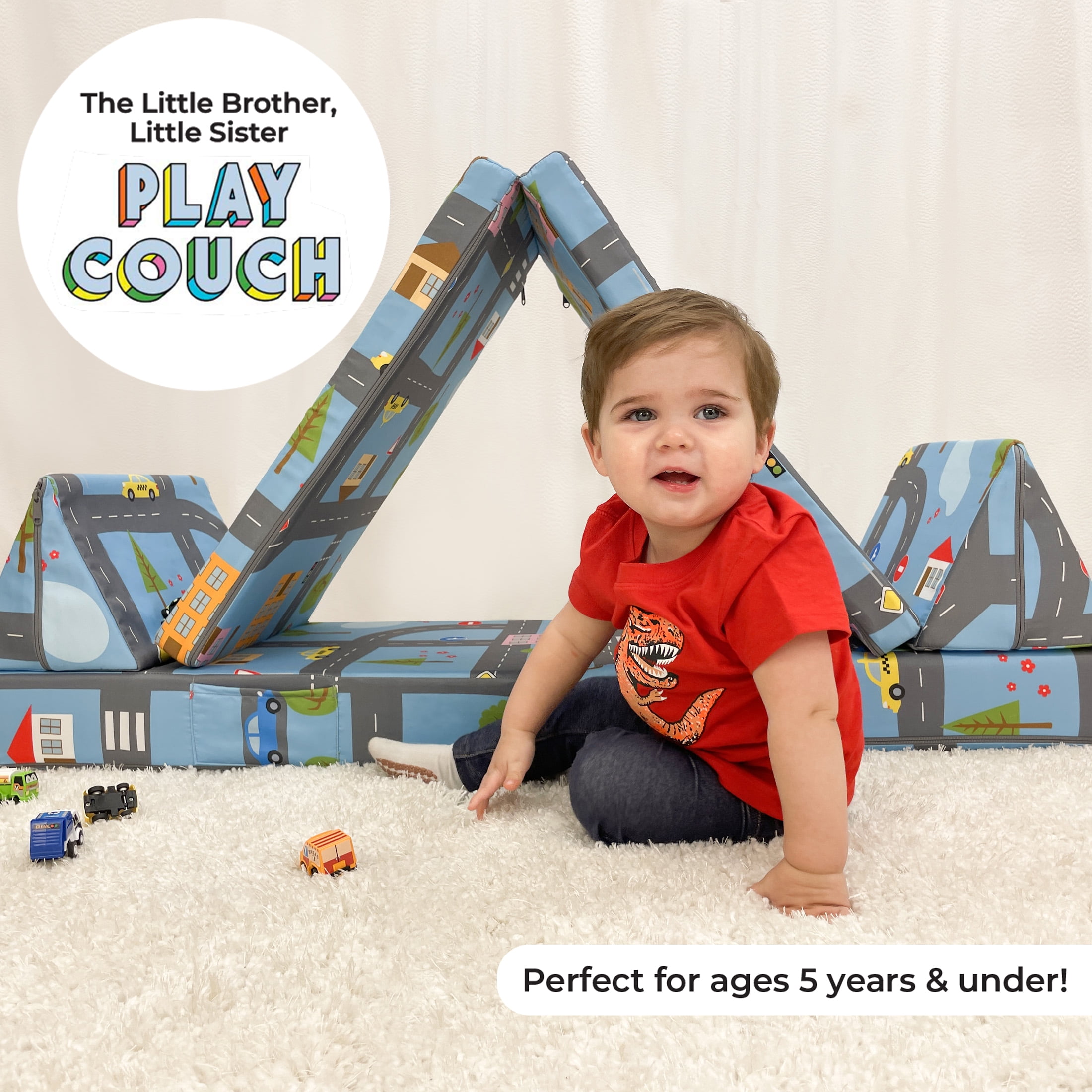 Imaginarium Little Brother, Little Sister Kids and Toddler Play Couch, Road Map