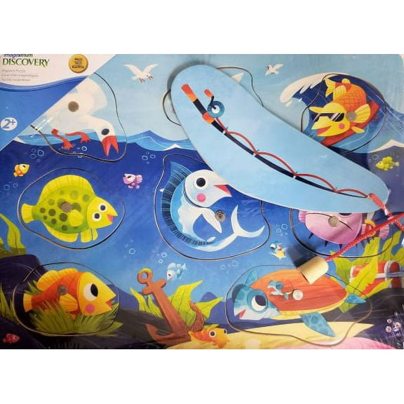 Imaginarium Magnetic Wood Peg Puzzle 8-Piece - Under The Sea Creatures