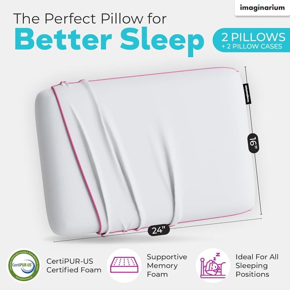 Imaginarium Memory Foam Cooling Pillow, 2 Pk