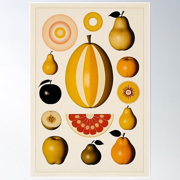 Imaginary Fruit Chart Poster Wall Art, Modern Wall Decor For Living Room Bedroom, 8x12 UNFRAMED