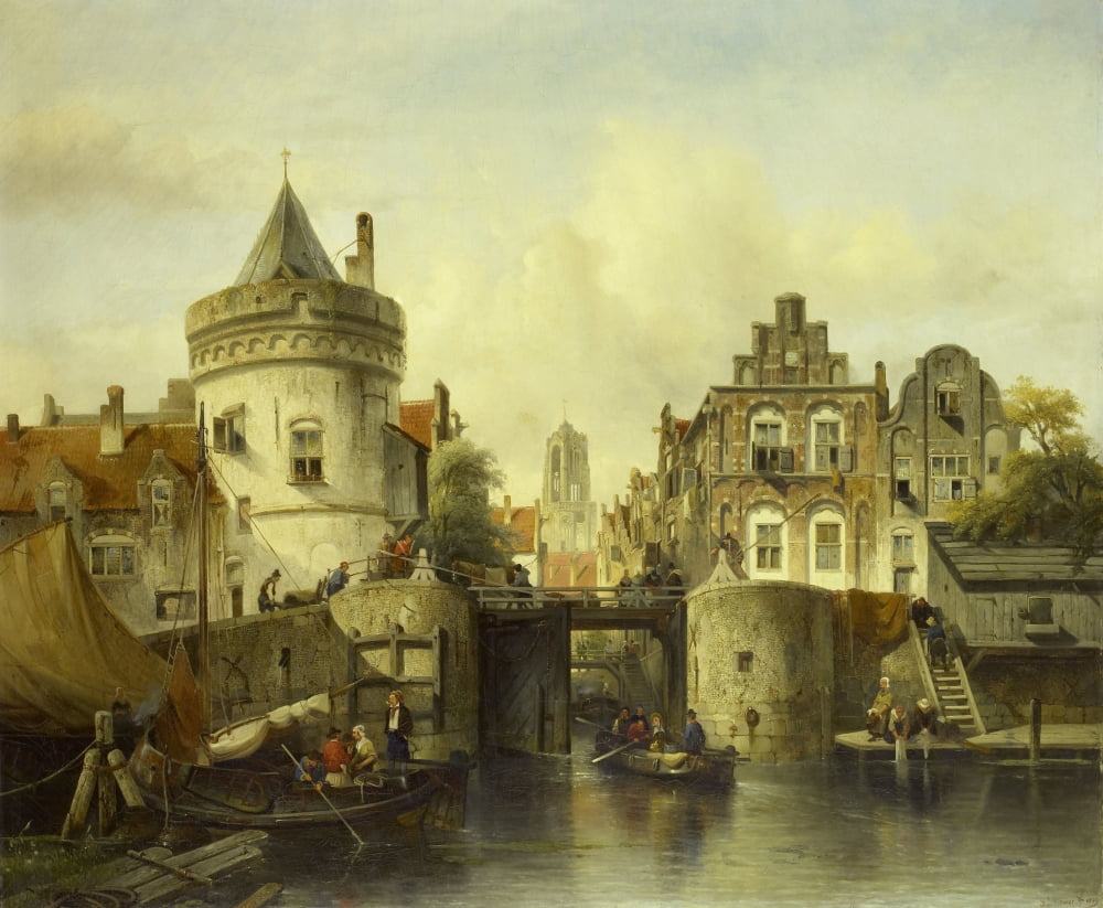 Imaginary View Based On The Kolksluis Canvas Art - (36 x 24)