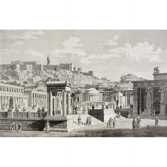 Imaginary View Of The Market Place  Of Agora In Athens  Ancient Greece. From El