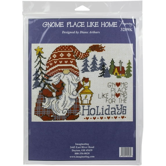 Imaginating Counted Cross Stitch Kit 8"X6"-Gnome Place Like Home (14 Count)