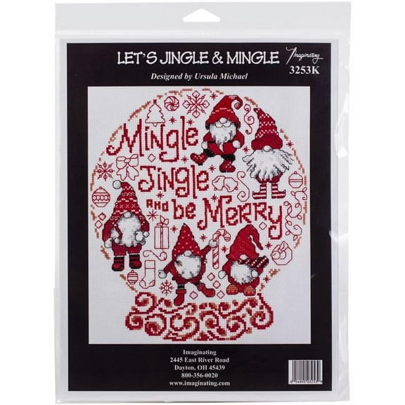 Imaginating Counted Cross Stitch Kit 8"X9"-Let's Mingle & Jingle (14 Count)