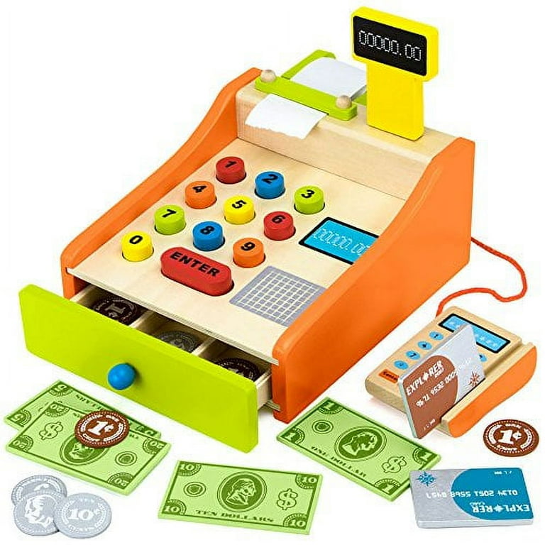 Kids wooden cheap cash register