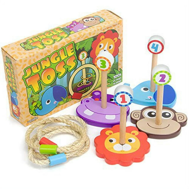 Imagination Generation Jungle Ring Toss Fun Wooden Family Game