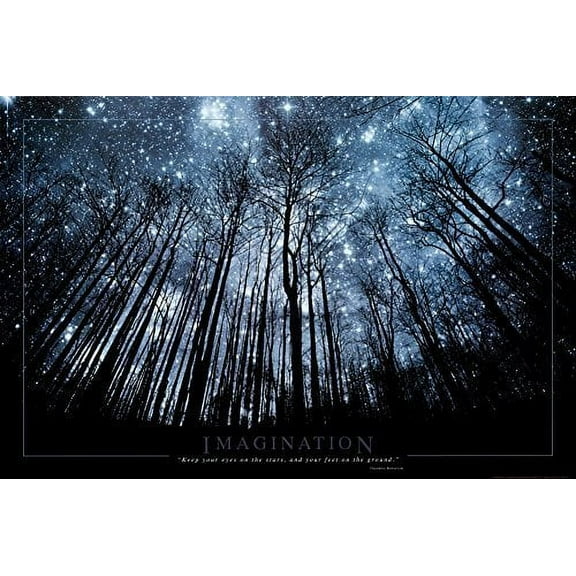 Imagination Keep Your Eyes on The Stars and Your Feet on The Ground Art Print Poster, 36" x 24"