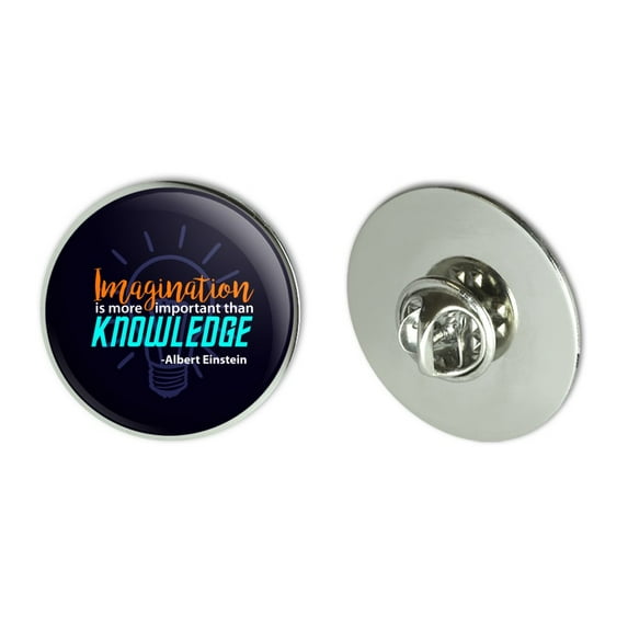 Imagination More Important than Knowledge Einstein Quote Metal 1.1" Tie Tack Hat Lapel Pin Pinback