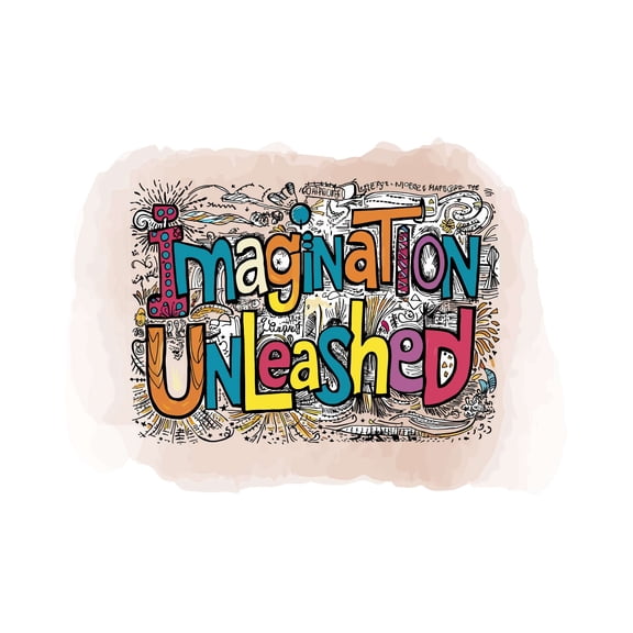 Imagination Unleashed Creative Visionary Imaginative Inspired Quote Wall Art Sticker Designs Vinyl Stickers For Home House Walls Rooms Windows Bedroom Decoration Size (12x12 inch)