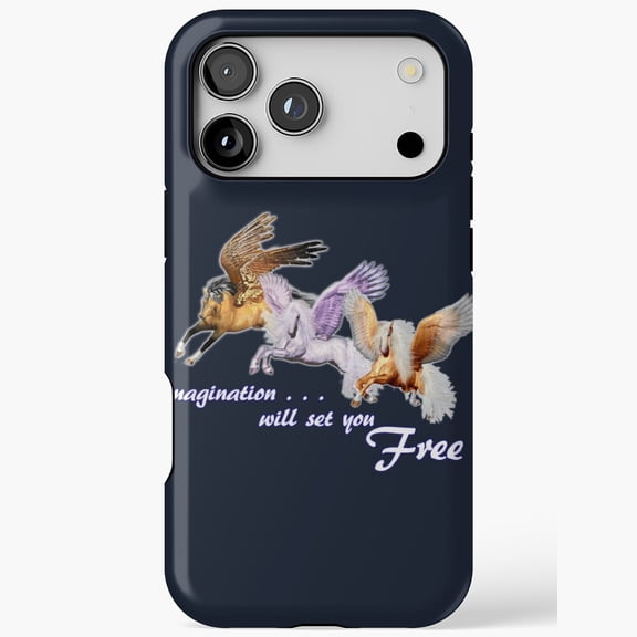 Imagination Will Set You Free Pegasus iPhone Case 17 11 12 13 14 15 16 Pro Max