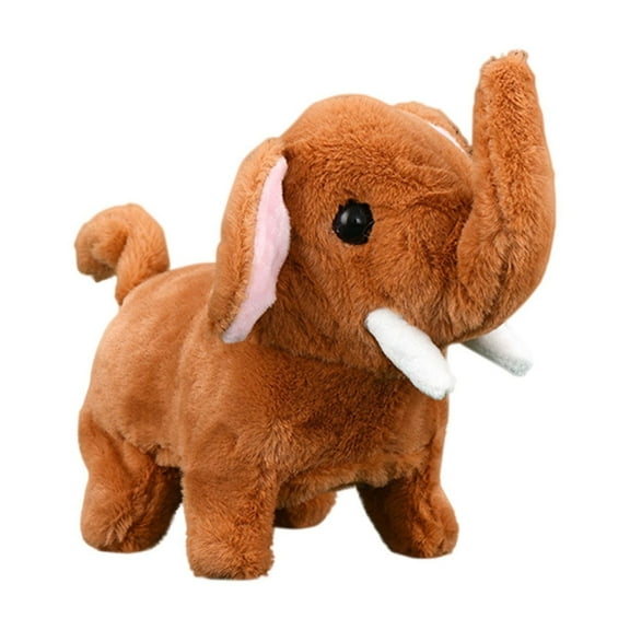 Imaginative Play Walking Plush Elephant Toy, Realistic Motion Sound Animal with On Off Control, Soft Interactive Companion for Imaginative Play Soft Plush