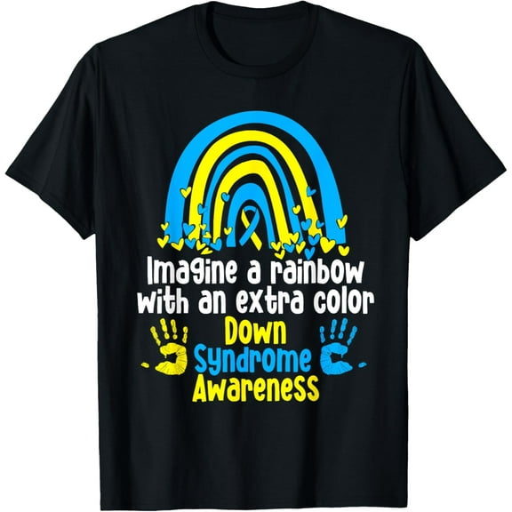 Imagine A Rainbow With An Extra Color Down Syndrome T-Shirt men and women can wear, black, white, gifts