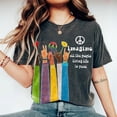 thumbnail image 1 of Imagine All The People Living Life In Peace Shirt - Hippie Unisex T-Shirt, 1 of 5