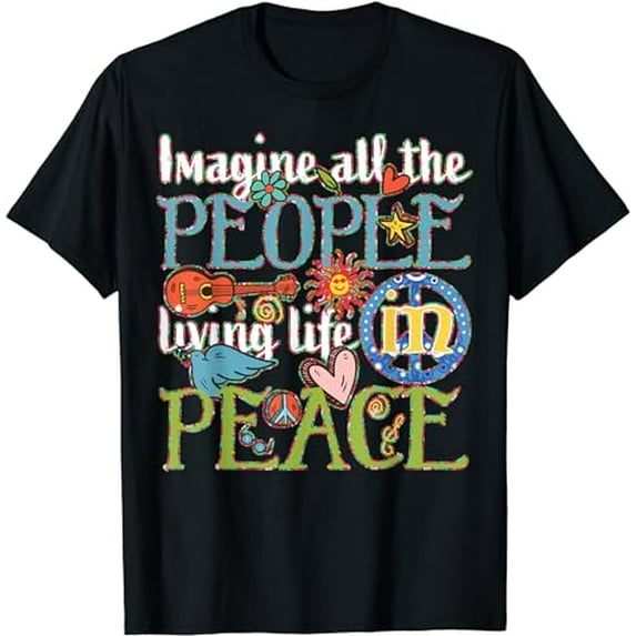 Imagine All The People Living Life In Peace T-Shirt
