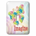 thumbnail image 1 of Imagine Autism Awareness Puzzle Pieces Butterfly Design single toggle switch lsp-102515-1, 1 of 1