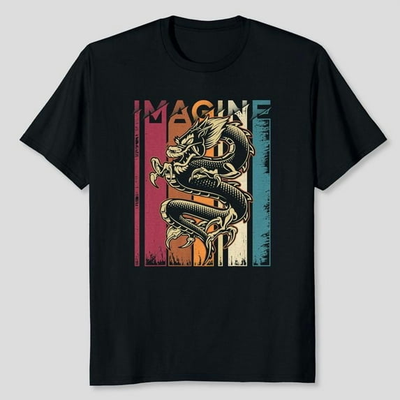 Imagine Dragon Vintage Cool Art Graphic T-Shirt, Sizes S-5XL, Tbun