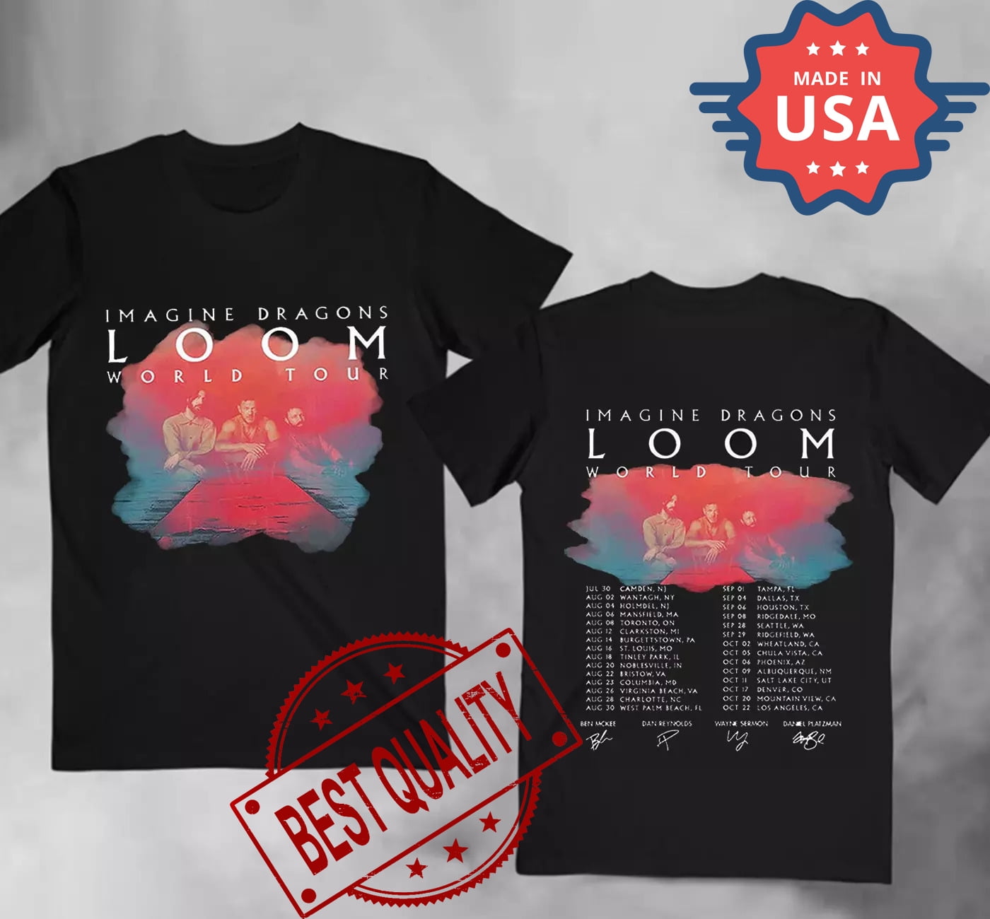 Imagine Dragons Loom Tour 2024 Signature TShirt, Concert 2024 T