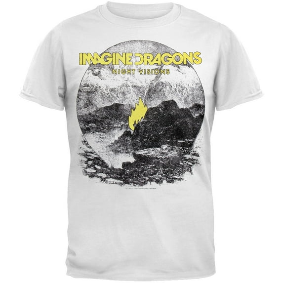 Imagine Dragons Men's Flame T-shirt XX-Large White
