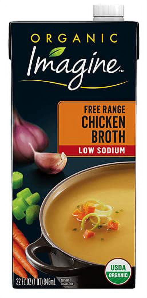 Imagine Foods Chicken Broth, Low Sodium, Free Range 32 oz (Pack Of 6)